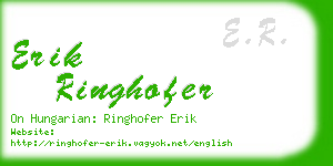 erik ringhofer business card